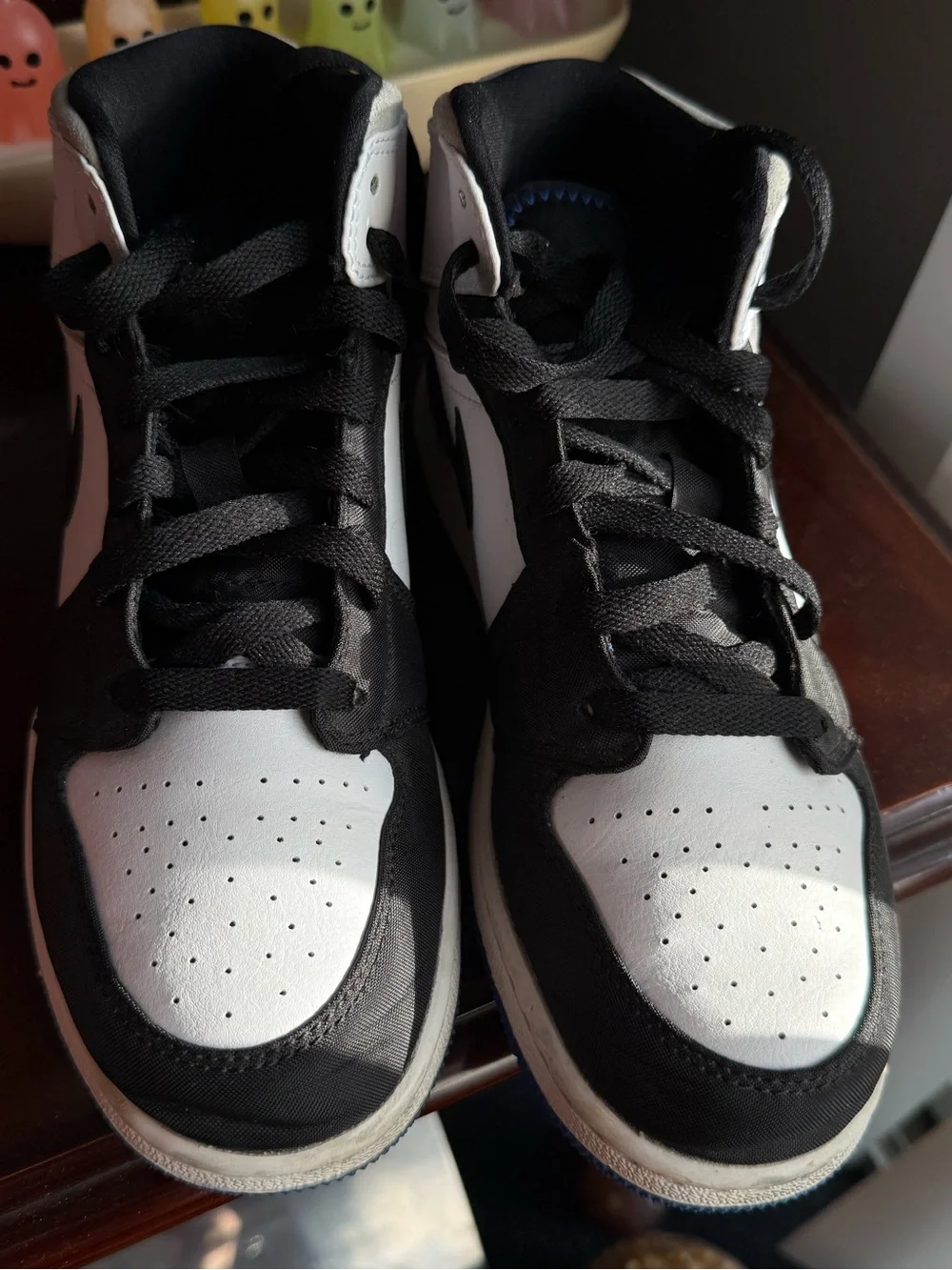 Jordan Men's Black and White High-Top Sneakers